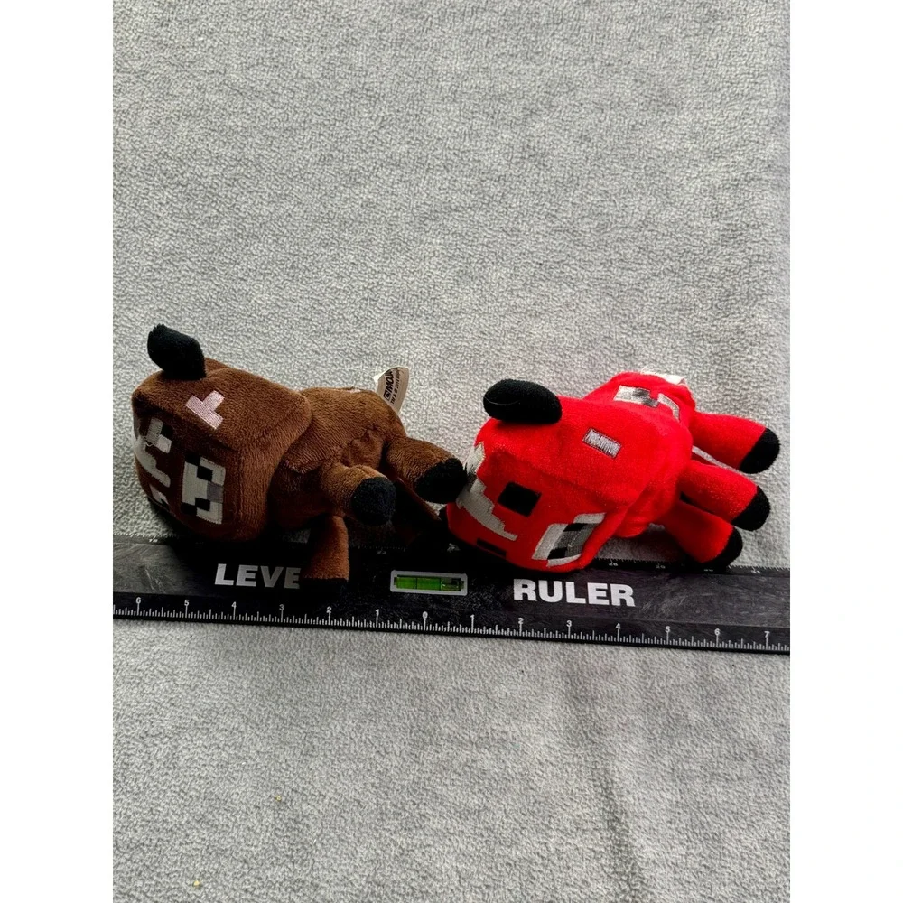 Minecraft Cow Plush 2014 Mojang Brown Pixelated Stuffy Toy Mob Collection